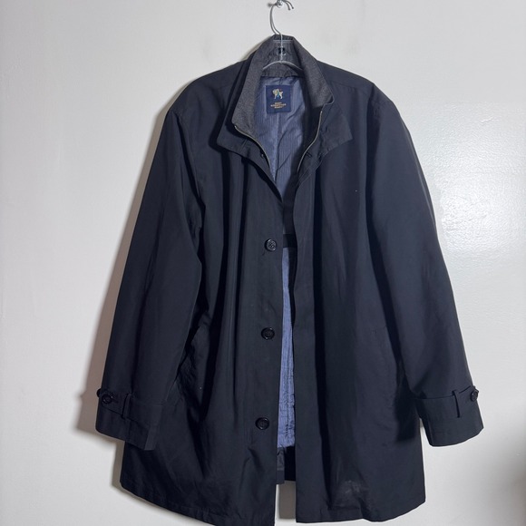 Hart Schaffner Marx Other - Hart Schaffner Marx Car Coat Mens L Black Solid Rain Stain Repellent Jacket